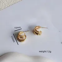 1 Pair C Shape Lady Simple Style 304 Stainless Steel Ear Studs main image 2