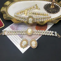 Elegant Vintage Style Wedding Artificial Gemstones Artificial Pearl Alloy Avatar Inlay Pearl Women's Jewelry Set main image 3