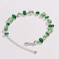 Colorful Luxurious Simple Style Shiny Rhinestones Copper 18K Gold Plated Platinum Plated Bracelets Inlay Lobster Trigger Clasp Closure main image 2