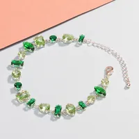 Colorful Luxurious Simple Style Shiny Rhinestones Copper 18K Gold Plated Platinum Plated Bracelets Inlay Lobster Trigger Clasp Closure main image 3