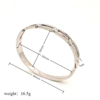 Heart Shape Retro Classic Style 18K Gold Plated 304 Stainless Steel Artificial Diamond Bangle In Bulk sku image 4