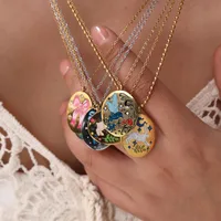 Rabbit Animal Bow Knot Vintage Style Zircon 304 Stainless Steel 18K Gold Plated Pendant Necklace Enamel Plating Lobster Trigger Clasp Closure main image 5