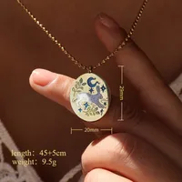 Rabbit Animal Bow Knot Vintage Style Zircon 304 Stainless Steel 18K Gold Plated Pendant Necklace Enamel Plating Lobster Trigger Clasp Closure sku image 4