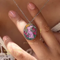 Rabbit Animal Bow Knot Vintage Style Zircon 304 Stainless Steel 18K Gold Plated Pendant Necklace Enamel Plating Lobster Trigger Clasp Closure sku image 3