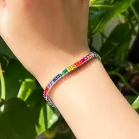 Géométrique Élégant Zircon Le Cuivre Bracelets Placage Fermeture Par Fermoir En Boîte main image 1