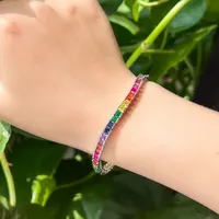 Géométrique Élégant Zircon Le Cuivre Bracelets Placage Fermeture Par Fermoir En Boîte main image 4