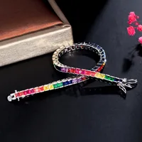 Géométrique Élégant Zircon Le Cuivre Bracelets Placage Fermeture Par Fermoir En Boîte main image 3