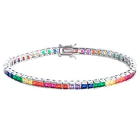 Geometric Elegant Zircon Copper Bracelets Plating Box Clasp Closure main image 2
