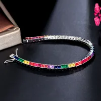 Geometric Elegant Zircon Copper Bracelets Plating Box Clasp Closure main image 5