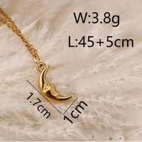 Soleil Lune Décontractée Élégant Femme Acier Inoxydable 304 Pendentif Fermeture À Boucle De Type Homard main image 2