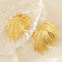 1 Paire Tourner Couleur Unie Fissure Élégant Femme Vacances Acier Inoxydable 304 Plaqué Or 18K Placage Boucles D'Oreilles main image 6