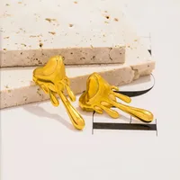 1 Par Forma De Corazón Elegante Señora Vacaciones Acero Inoxidable 304 Chapados En Oro De 18K Enchapado Pendientes main image 6