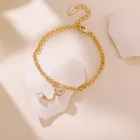 Forma De Corazón Clásico Lujoso Romántico Cobre Pulsera Cierre Con Gatillo De Langosta main image 1