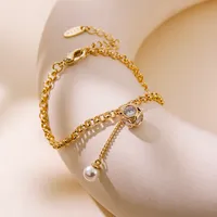 Forma De Corazón Clásico Lujoso Romántico Cobre Pulsera Cierre Con Gatillo De Langosta main image 3