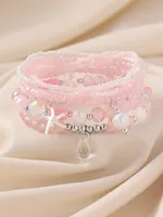Imitation Pearl Mostacilla Rhinestone Cartoon Style Sweet Super Immortal Starfish Anklet main image 1
