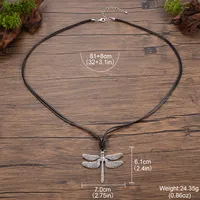 Flower Dragonfly Casual Vacation Modern Style Alloy Pendant Necklace Wholesale main image 2