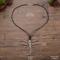 Flower Dragonfly Casual Vacation Modern Style Alloy Pendant Necklace Wholesale sku image 3