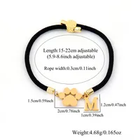 Letter Paw Print Elegant Simple Style Classic Style Zircon 304 Stainless Steel Nylon Bracelets Wholesale main image 2