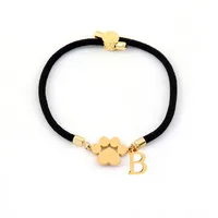 Letter Paw Print Elegant Simple Style Classic Style Zircon 304 Stainless Steel Nylon Bracelets Wholesale sku image 2