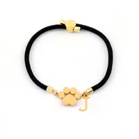 Letter Paw Print Elegant Simple Style Classic Style Zircon 304 Stainless Steel Nylon Bracelets Wholesale sku image 10