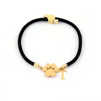 Letter Paw Print Elegant Simple Style Classic Style Zircon 304 Stainless Steel Nylon Bracelets Wholesale sku image 19
