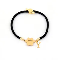 Letter Paw Print Elegant Simple Style Classic Style Zircon 304 Stainless Steel Nylon Bracelets Wholesale sku image 22