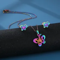 Lady Simple Style Classic Style 201 Stainless Steel Butterfly Christmas Women's Jewelry Set main image 1