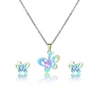 Señora Estilo Simple Estilo Clásico Acero Inoxidable 201 Mariposa Navidad Mujeres Conjunto De Joyas main image 3