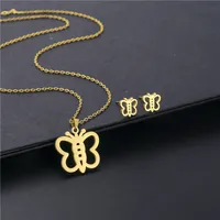 Bohémien Style Simple Style Classique Acier Inoxydable 201 Papillon Femmes Ensemble De Bijoux main image 3