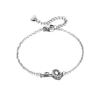 Flor Casual Señora Estilo Simple Acero Inoxidable 201 Pulsera Al Mayoreo main image 5
