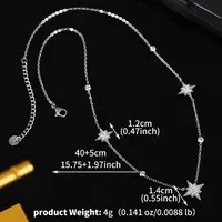 Sun Star Wreath Modern Style Commute Shiny 304 Stainless Steel Necklace Lobster Trigger Clasp Closure sku image 5