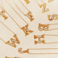 Lettre Femme Style Classique Commuer Coquille Acier Inoxydable 304 Pendentif Fermeture À Boucle De Type Homard main image 3