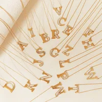 Letter Lady Classic Style Commute Shell 304 Stainless Steel Pendant Necklace Lobster Trigger Clasp Closure main image 4