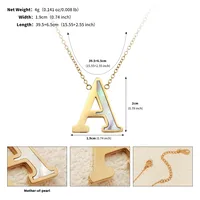 Letter Lady Classic Style Commute Shell 304 Stainless Steel Pendant Necklace Lobster Trigger Clasp Closure sku image 1
