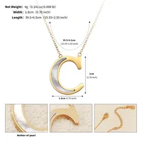 Letter Lady Classic Style Commute Shell 304 Stainless Steel Pendant Necklace Lobster Trigger Clasp Closure sku image 3