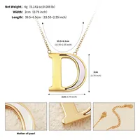 Letter Lady Classic Style Commute Shell 304 Stainless Steel Pendant Necklace Lobster Trigger Clasp Closure sku image 4