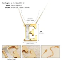 Letter Lady Classic Style Commute Shell 304 Stainless Steel Pendant Necklace Lobster Trigger Clasp Closure sku image 5