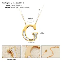 Letter Lady Classic Style Commute Shell 304 Stainless Steel Pendant Necklace Lobster Trigger Clasp Closure sku image 7