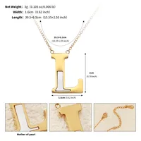 Letter Lady Classic Style Commute Shell 304 Stainless Steel Pendant Necklace Lobster Trigger Clasp Closure sku image 12