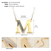 Letter Lady Classic Style Commute Shell 304 Stainless Steel Pendant Necklace Lobster Trigger Clasp Closure sku image 13