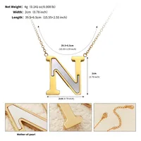 Letter Lady Classic Style Commute Shell 304 Stainless Steel Pendant Necklace Lobster Trigger Clasp Closure sku image 14