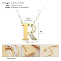 Letter Lady Classic Style Commute Shell 304 Stainless Steel Pendant Necklace Lobster Trigger Clasp Closure sku image 16