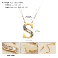 Letter Lady Classic Style Commute Shell 304 Stainless Steel Pendant Necklace Lobster Trigger Clasp Closure sku image 17