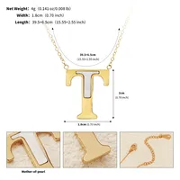 Letter Lady Classic Style Commute Shell 304 Stainless Steel Pendant Necklace Lobster Trigger Clasp Closure sku image 18
