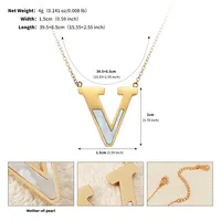 Letter Lady Classic Style Commute Shell 304 Stainless Steel Pendant Necklace Lobster Trigger Clasp Closure sku image 19