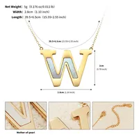 Letter Lady Classic Style Commute Shell 304 Stainless Steel Pendant Necklace Lobster Trigger Clasp Closure sku image 20