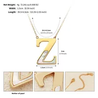 Letter Lady Classic Style Commute Shell 304 Stainless Steel Pendant Necklace Lobster Trigger Clasp Closure sku image 21