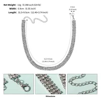 Solid Color Elegant Lady Shiny Rhinestone Copper Necklace Lobster Trigger Clasp Closure sku image 1