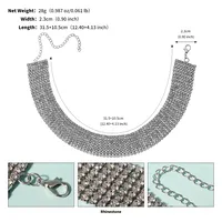 Solid Color Elegant Lady Shiny Rhinestone Copper Necklace Lobster Trigger Clasp Closure sku image 3