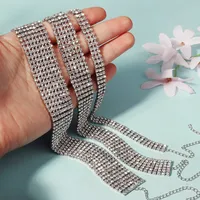 Solid Color Elegant Lady Shiny Rhinestone Copper Necklace Lobster Trigger Clasp Closure main image 3